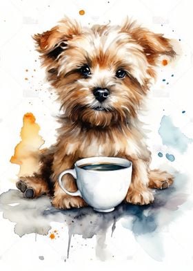 Puppy at Coffee Time