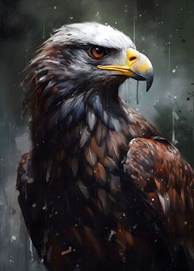 Oil Paint Eagle Portrait