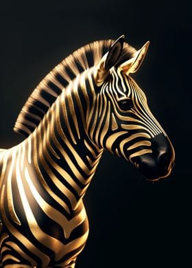 Black and Gold Zebra