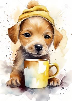 Puppy at Coffee Time