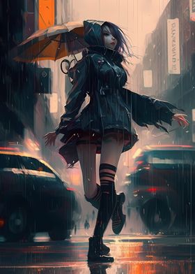 Girl In The Cyberpunk City