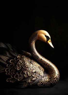 Black and Gold Swan