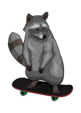 Racoon Skater Skateboard