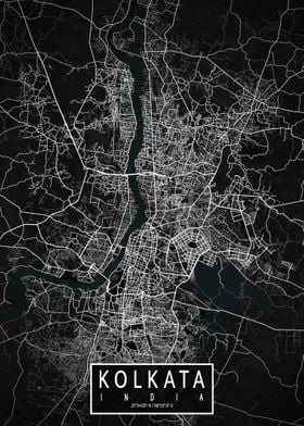 Kolkata Map India Dark