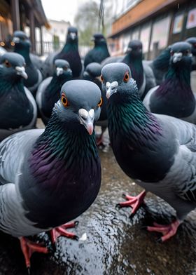 Pigeons Animal Selfie