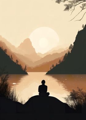 Meditating Poster