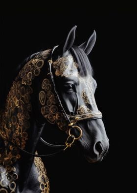 Black and Gold Horse