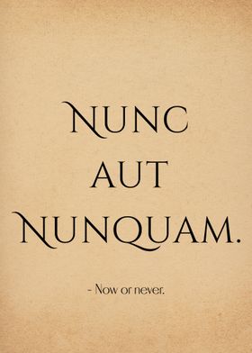 Latin Quote Now or Never