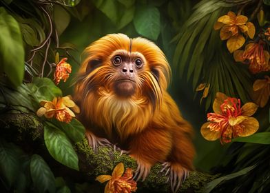 Lion Monkey in rain forest