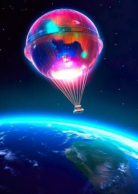 hot air balloon in space