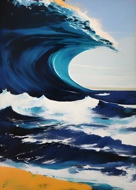 Great Wave Impasto Art