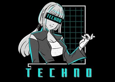 Techno Manga Anime Girl