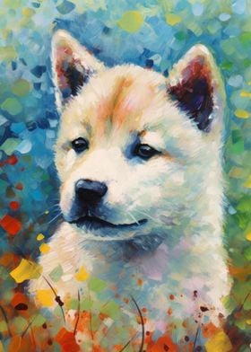 Akita Puppy Art