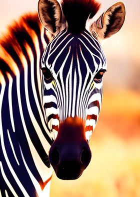 Animal Zebra in a field