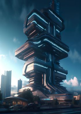 Urban City Views Futurism