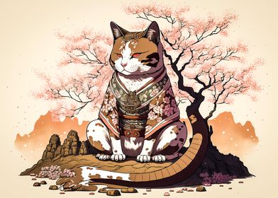 Cat Samurai Japan