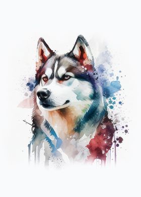 Siberian Husky Watercolors