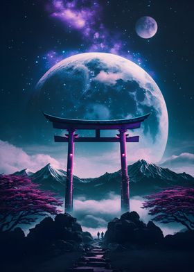 Torii gate and planet