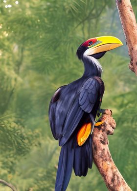 A beautiful hornbill bird