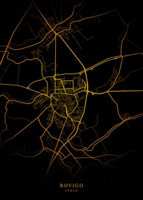 Rovigo City Map Gold