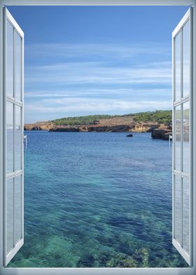 Window view sea landscape