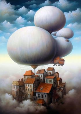 The Flying Town and clouds