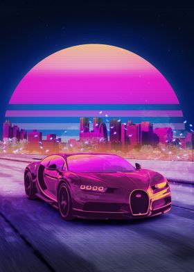 Bugatti Chiron Synthwave