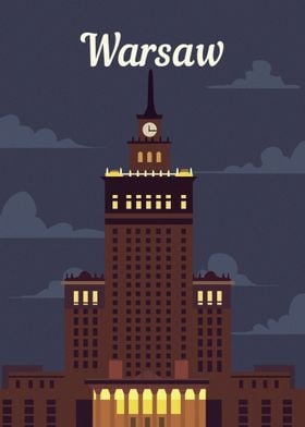 Warsaw city skyline