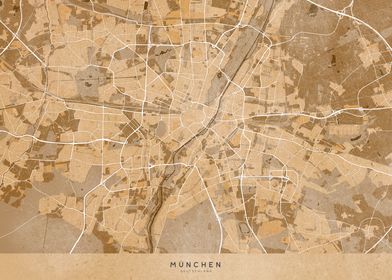 Sepia map of Munich