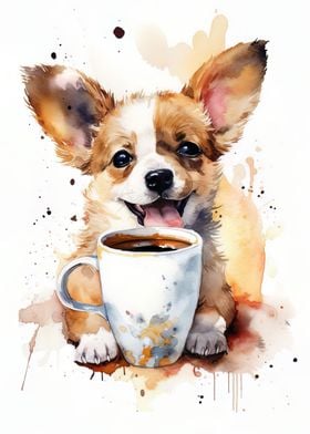 Puppy at Coffee Time