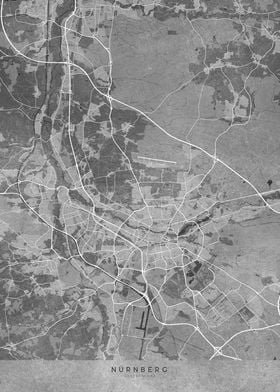 Gray map of Nuremberg