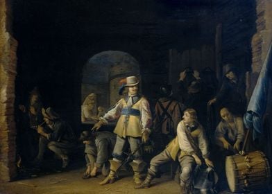 Guard room with soldiers 