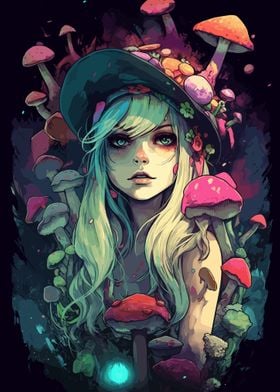 Psychedelic Girl Mushroom