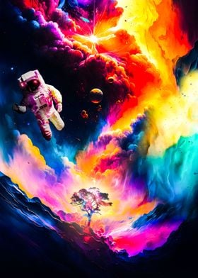 Astronaut in Space Colors 