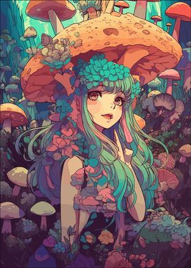 Anime Mushroom Girl