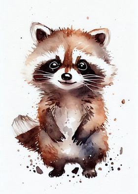 Raccoon Watercolor