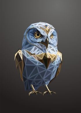 Owl Lowpoly Engraved