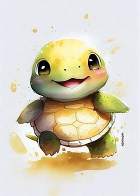 Turtle Cute Watercolor