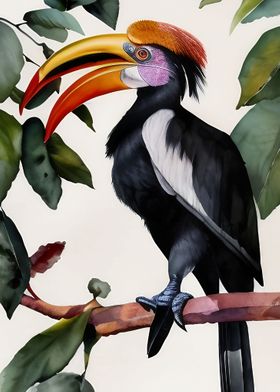 A beautiful hornbill bird