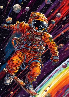Astronaut Colorful line