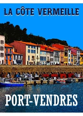 Portvendres travel poster