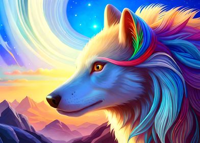 Fantasy wolf portrait