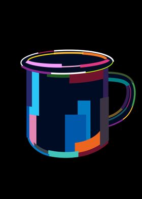 Abstract cup mug for tea