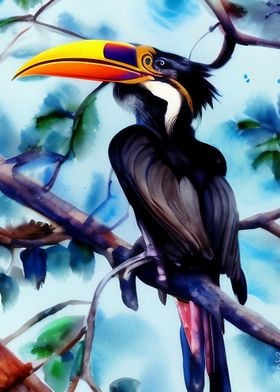 A beautiful hornbill bird