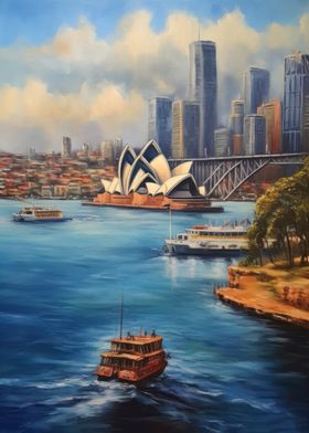 Sydney Posters Online - Prints, Pictures, Metal Unique Paintings Displate Shop 