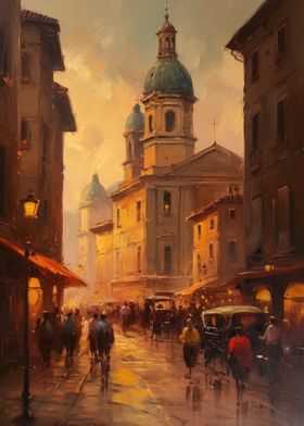 Rome Cityscape in Oil