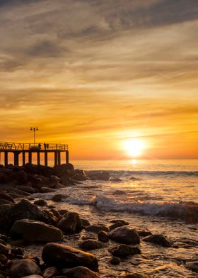 Sea sunset calm landscape