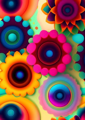 Colorful Abstract Flowers