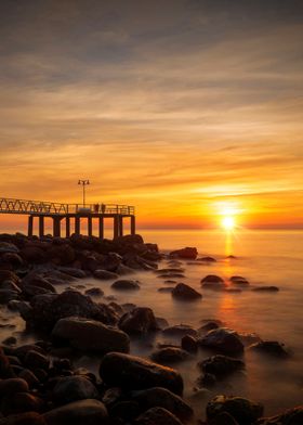 Sea sunset calm landscape