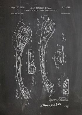 Turntable tone arm patent